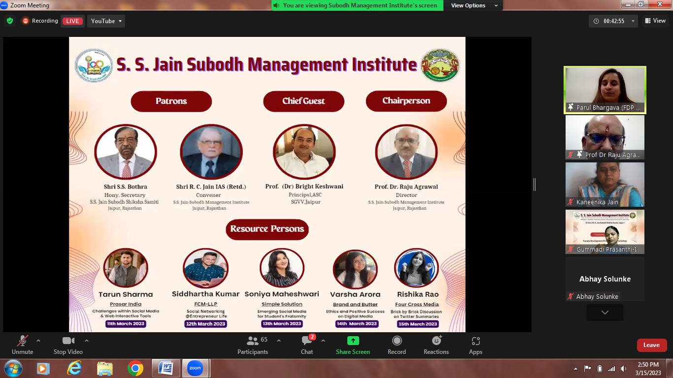 a-fdp-cum-workshop-on-brick-by-brick-discussion-on-twitter-summaries-by-ms-rishika-rao-four-cross-media